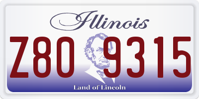 IL license plate Z809315