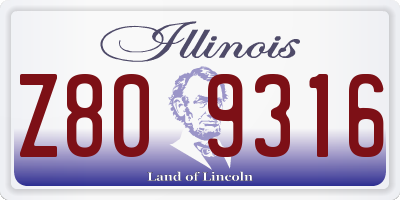 IL license plate Z809316