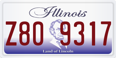IL license plate Z809317