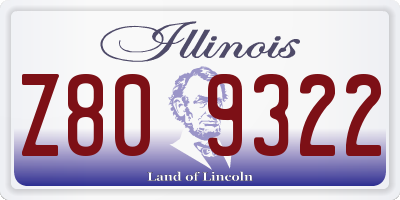 IL license plate Z809322