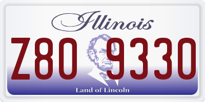 IL license plate Z809330
