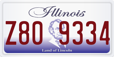 IL license plate Z809334