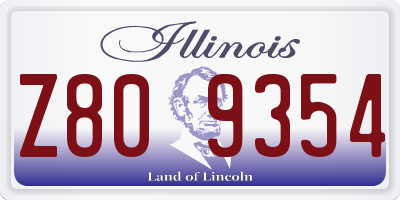 IL license plate Z809354