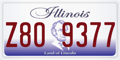 IL license plate Z809377