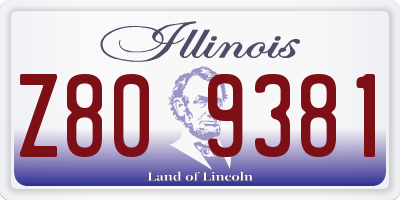 IL license plate Z809381