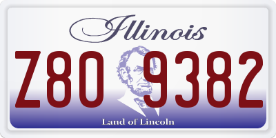 IL license plate Z809382