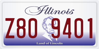IL license plate Z809401