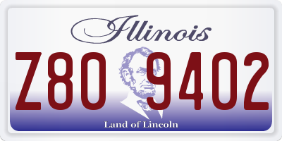 IL license plate Z809402