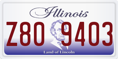 IL license plate Z809403
