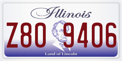 IL license plate Z809406