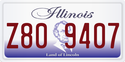 IL license plate Z809407