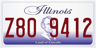 IL license plate Z809412