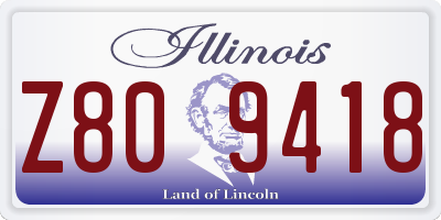 IL license plate Z809418