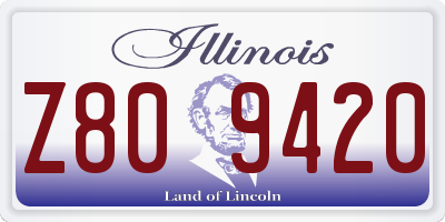 IL license plate Z809420