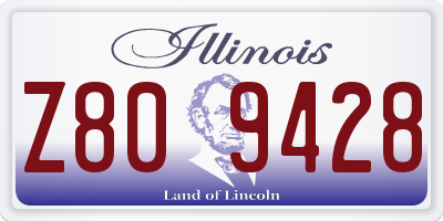 IL license plate Z809428