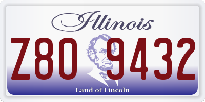 IL license plate Z809432