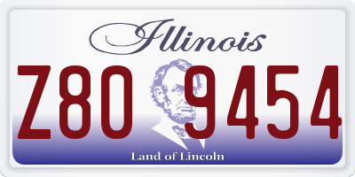 IL license plate Z809454