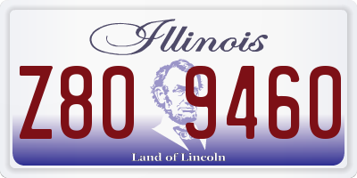 IL license plate Z809460