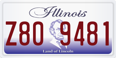 IL license plate Z809481