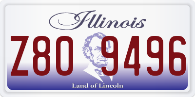 IL license plate Z809496