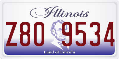 IL license plate Z809534