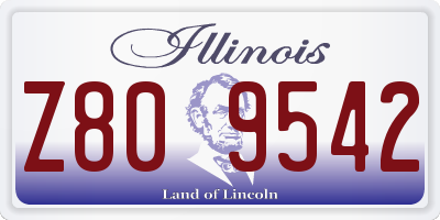 IL license plate Z809542