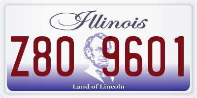 IL license plate Z809601