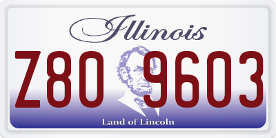IL license plate Z809603