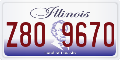 IL license plate Z809670
