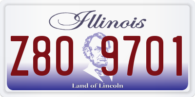 IL license plate Z809701