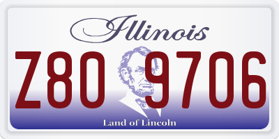 IL license plate Z809706