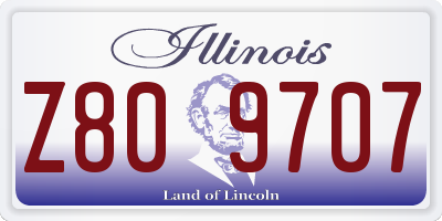 IL license plate Z809707