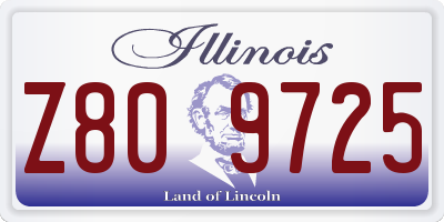 IL license plate Z809725