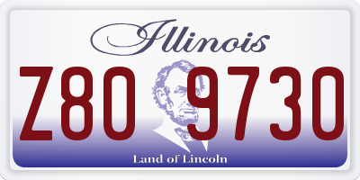 IL license plate Z809730