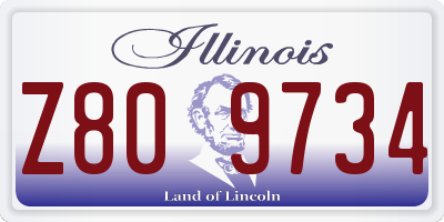 IL license plate Z809734