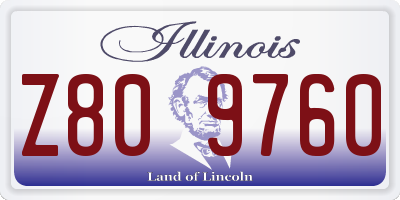 IL license plate Z809760