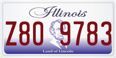 IL license plate Z809783