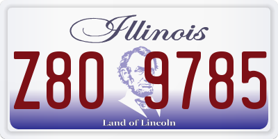 IL license plate Z809785