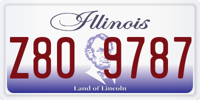 IL license plate Z809787