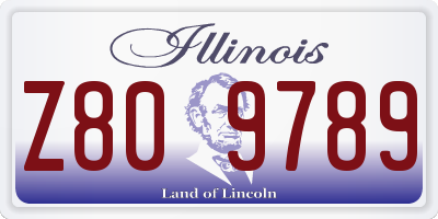 IL license plate Z809789