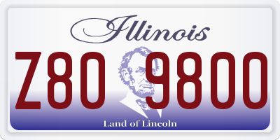 IL license plate Z809800