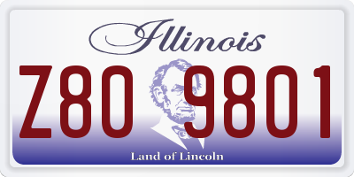 IL license plate Z809801