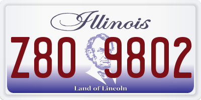 IL license plate Z809802