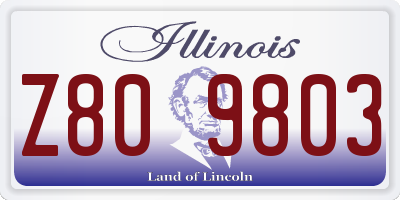 IL license plate Z809803