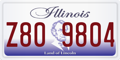 IL license plate Z809804