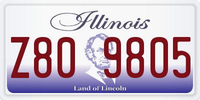 IL license plate Z809805