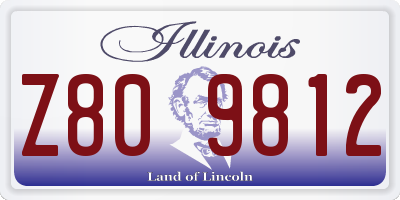 IL license plate Z809812