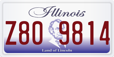IL license plate Z809814