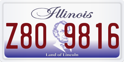 IL license plate Z809816