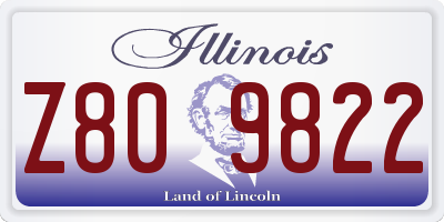 IL license plate Z809822